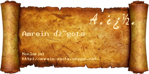 Amrein Ágota névjegykártya
